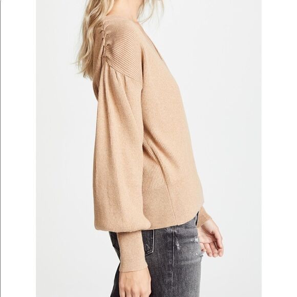 Fred & Sibel Crossover Sweater XS Camel - Picture 2 of 16